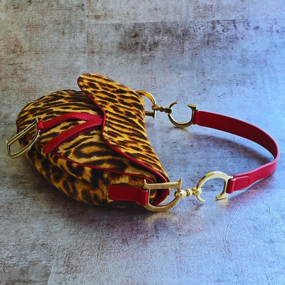 *SOLD**Dior Saddle Bag in Leopard Print Pony Hair - Picture 5 of 13